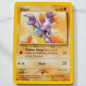 Vtg Gligar 59/111 -1st Edition- Neo Genesis Pokemon Card Great Condition!
